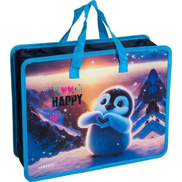 Папка-портфель А4, пластиковая, на молнии, 1 отд., deVENTE Happy Pinguin Папка-портфель А4, пластиковая, на молнии, 1 отд., deVENTE Happy Pinguin