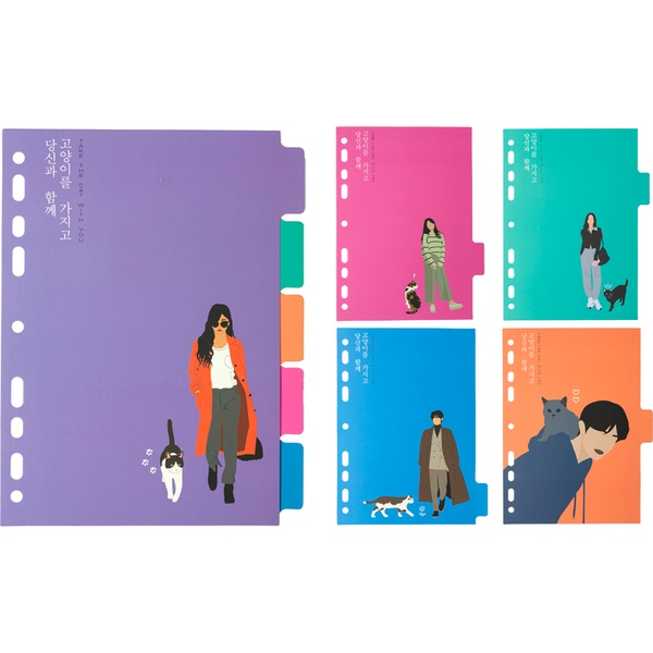 Разделитель для листов, А5, по цветам (принт), картон 210 г/м², 5 шт., deVENTE Korean Style