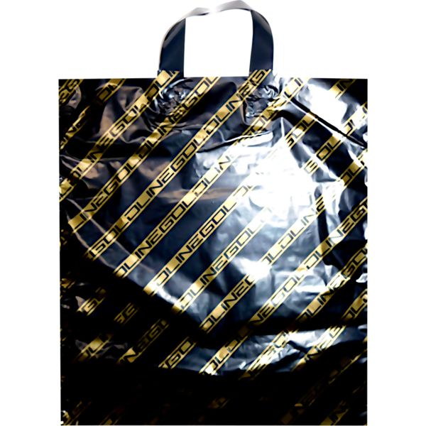 Пакет с петлевой ручкой, 44*40 см, полиэтилен 45 мкм, Золотая полоса Пакет с петлевой ручкой, 44*40 см, полиэтилен 45 мкм, Золотая полоса