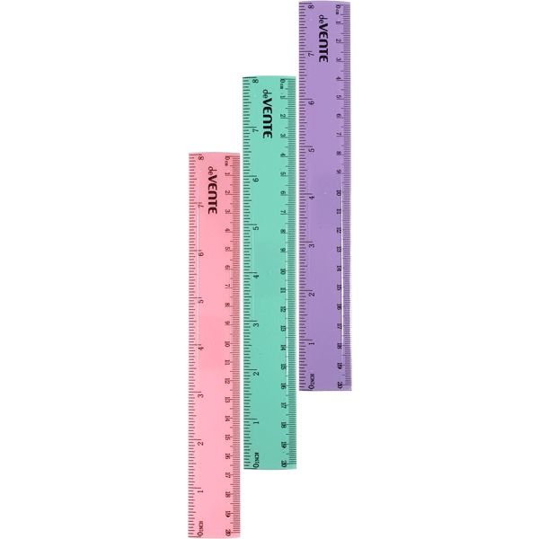 Линейка 20 см, пластиковая, непрозрачная, ассорти 3 цвета, deVENTE Pastel Акция!