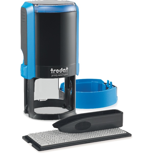Печать самонаборная, оттиск Ø42 мм, 2 круга, 1 касса, корпус_синий, TRODAT Printy 4.0