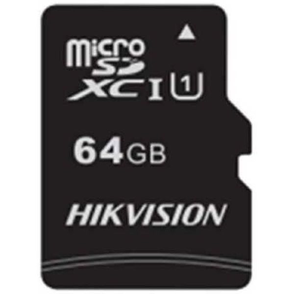 Карта памяти micro SDXC 64 Гб, UHS-1 U1 (class 10), адаптер, Hikvision