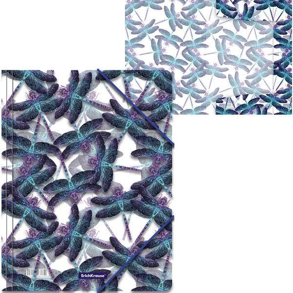 Папка на резинках, A4, PP 550 мкм, "песок", ErichKrause Neon Dragonflies Папка на резинках, A4, PP 550 мкм, "песок", ErichKrause Neon Dragonflies