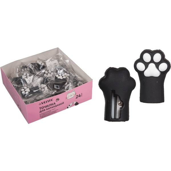 Точилка пластиковая, 1 отв., soft touch, deVENTE Cat Paw