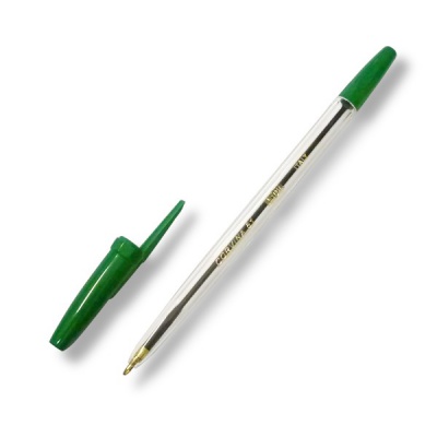 Ручка шариковая, зеленая, Ø 1.0 мм, прозр. корпус, CORVINA 51 Classic