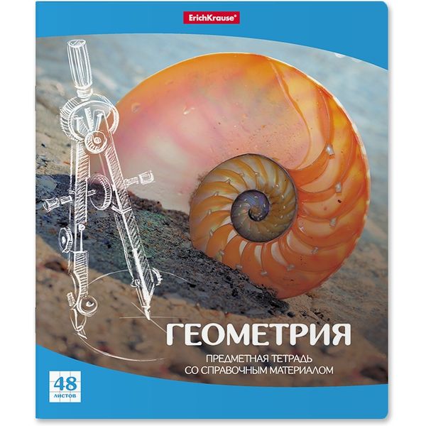 Тетрадь предметная 48 л., клетка, 60 г/м², обл. мел. картон, ErichKrause Перспектива_Геометрия