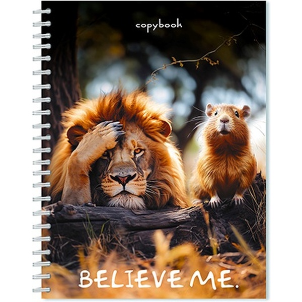 Тетрадь А5, клетка, 48 л., на гребне, 60 г/м², выб. уф-лак, блестки, КТС-ПРО Друзья