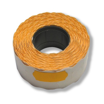 Этикет-лента ВОЛНА, 26*12 мм, 800 шт., оранжевая