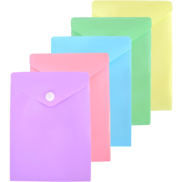 Папка-конверт на кнопке, C6, PP 180 мкм, непрозрачная, deVENTE Pastel_5 дизайнов (вертик. загрузка)