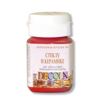 Краска по стеклу и керамике DECOLA, красная, банка 50 мл Акция!
