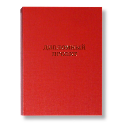 Папка "Дипломный проект", А4, планка 3 отв./сутаж, бумвинил, красная, Канцбург (без листов)