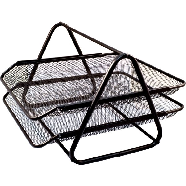 Лоток горизонтальный, 2 уровня, металлический, сборный, черный, deVENTE