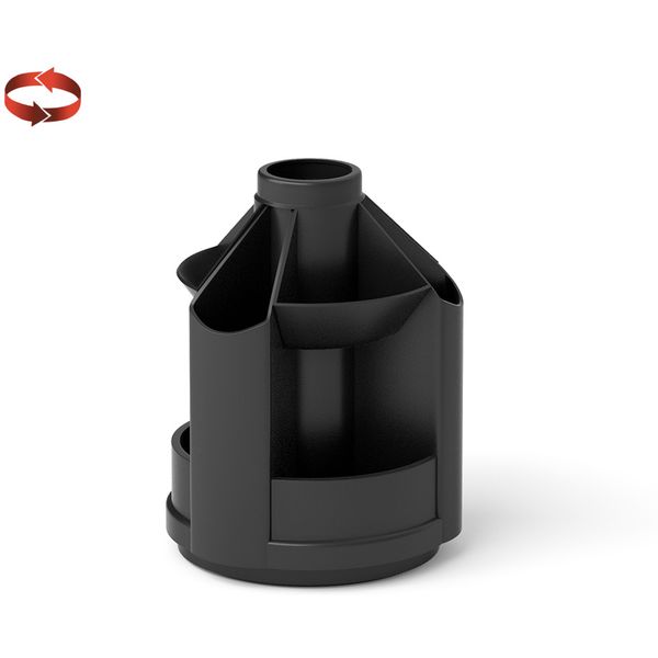 Органайзер для канцелярии ErichKrause Mini Desk_Classic, пластиковый, вращающийся, 10 отд., черный