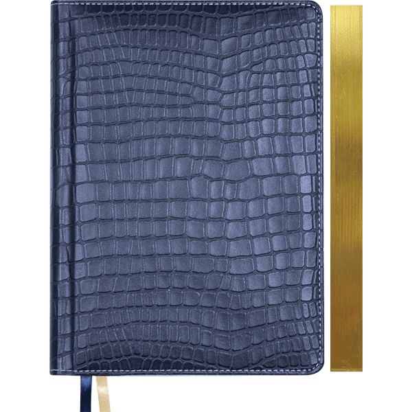 Ежедневник недатированный, А5, 160 л., 70 г/м2, тв. перепл., и/к"croco", поролон, deVENTE Wild_синий Ежедневник недатированный, А5, 160 л., 70 г/м2, тв. перепл., и/к"croco", поролон, deVENTE Wild_синий