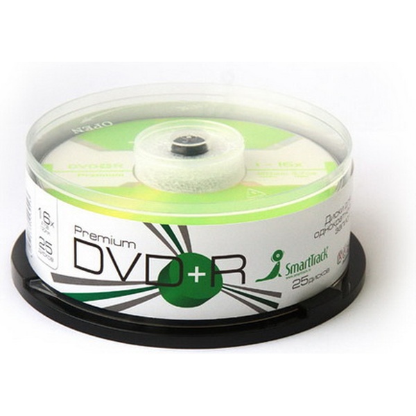 Диск DVD+R, 4.7 ГБ, 16x, Smart Track (кейк-бокс 25 шт.)