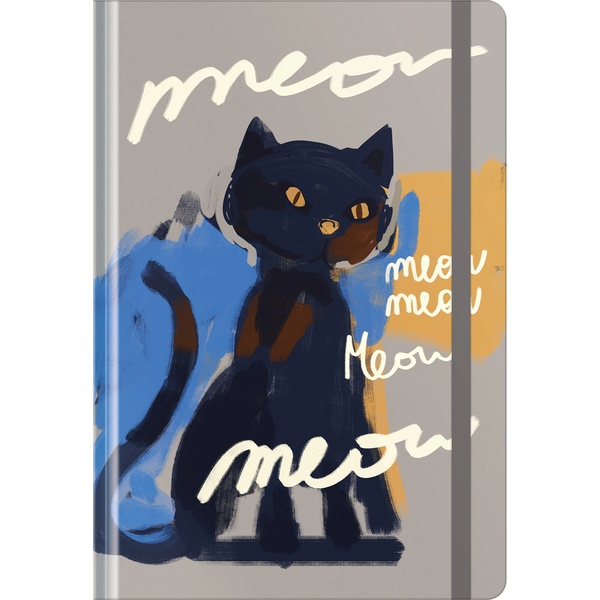 Ежедневник недатированный, А5, 128 л., 65 г/м², 7БЦ, soft touch, резинка, BG Meow-meow