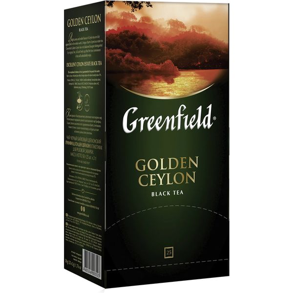 Чай Greenfield Golden Ceylon, черный, 25 пакетиков, в конвертах, 1*2 г Чай Greenfield Golden Ceylon, черный, 25 пакетиков, в конвертах, 1*2 г