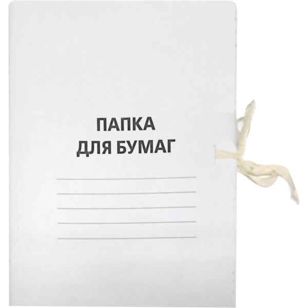 Папка с 4-мя завязками А4, 380 г/м2, картон немелованный, цвет: белый, расширение 40 мм, ПАНКАРТ Папка с 4-мя завязками А4, 380 г/м2, картон немелованный, цвет: белый, расширение 40 мм, ПАНКАРТ