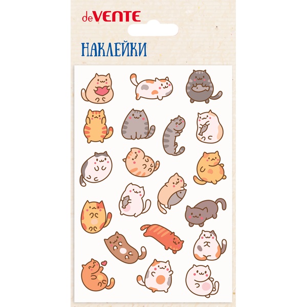 Наклейки для творчества deVENTE Fat kitten, карточка 100*150 мм, объемные