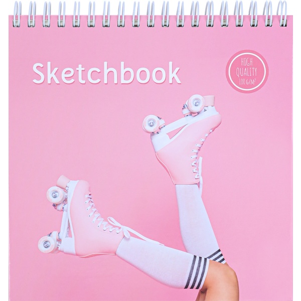 Скетчбук 165*165 мм, на гребне, 40 л., Lux cream блок 100 г/м², обл. 7БЦ, MILAND Ролики    Акция