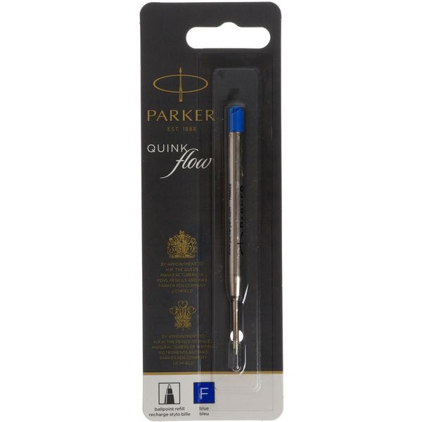 Стержень шариковый синий, 97 мм, 0.8 мм (F), метл. корпус, Parker QuinkFlow Ball Point Refill Z08