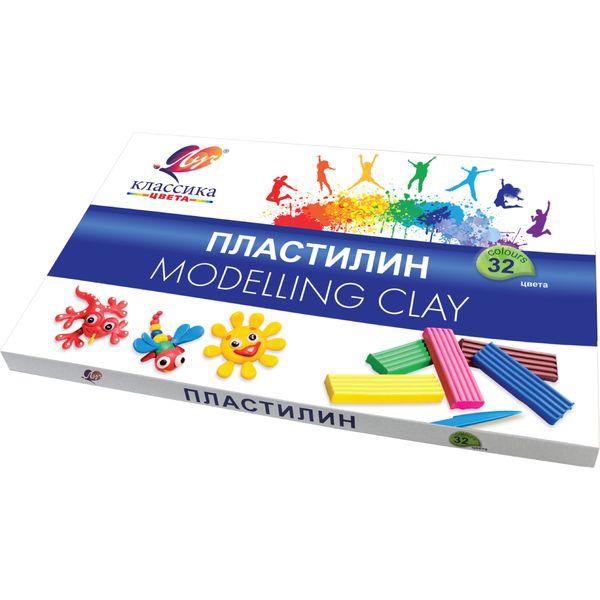 Пластилин классический ЛУЧ Классика цвета: 32 цвета, брусок 20 г, стек (к/к) Пластилин классический ЛУЧ Классика цвета: 32 цвета, брусок 20 г, стек (к/к)