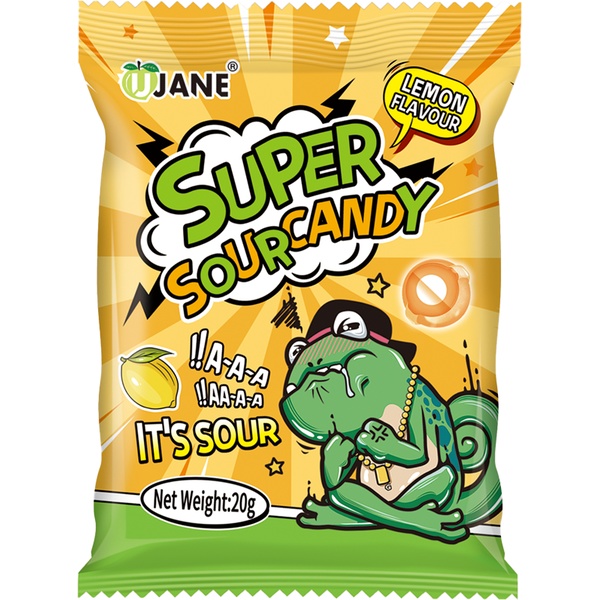 Леденцы кислые Sour Candy лимон, 20 г. Акция!