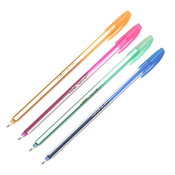 Ручка шариковая 0,7 мм синяя Tukzar Цветные полоски, игольчатый ПУ, удлинен.корпус, ассорти