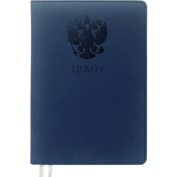 Ежедневник недатированный, А5, 160 л., 70 г/м2, тв. перепл., и/к, поролон, тисн., deVENTE Emblem_син  Акция!