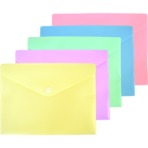 Папка-конверт на кнопке, А5, PP 180 мкм, непрозрачная, deVENTE Pastel_5 дизайнов Папка-конверт на кнопке, А5, PP 180 мкм, непрозрачная, deVENTE Pastel_5 дизайнов