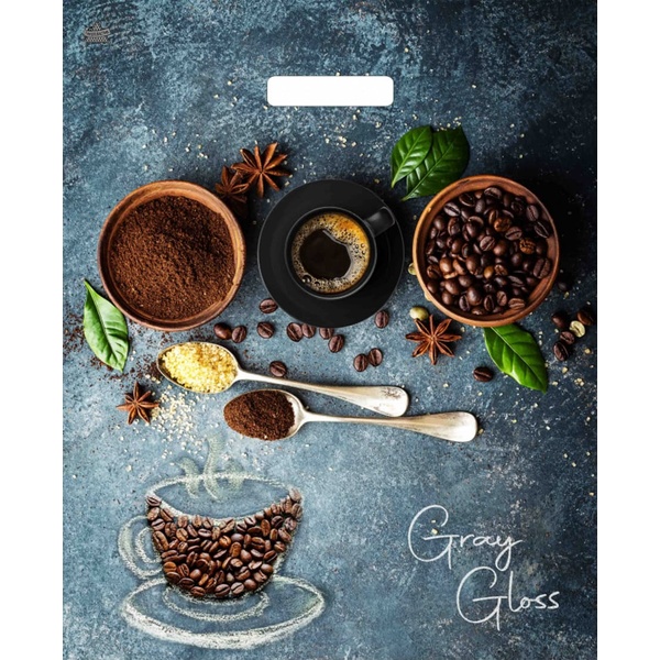 Пакет с вырубной ручкой, 48*39 см, полиэтилен 50 мкм, Грэй Глосс_Кофе