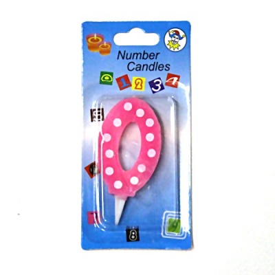 Свеча для торта Цифра «0», J.OTTEN Горох   Акция!