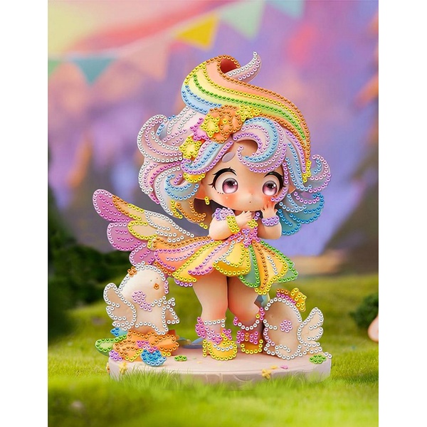 Алмазная живопись 23*30 см, холст, на подрамнике, частич. заполн., РЫЖИЙ КОТ Яркая куколка