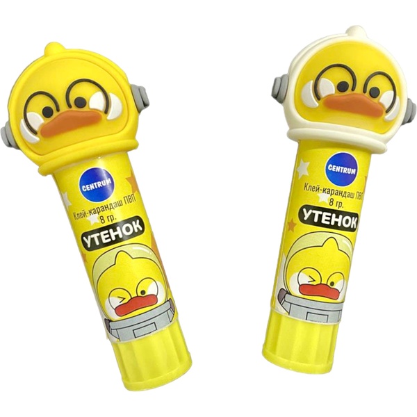 Клей-карандаш 8 г, PVP основа, фигур. колпачок, Centrum Утенок