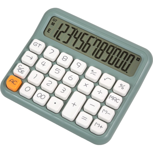 Калькулятор базовый deVENTE Q-15G, 12-разряд., 1 яч. памяти, питание: LR44, 00, →, GT, оливковый