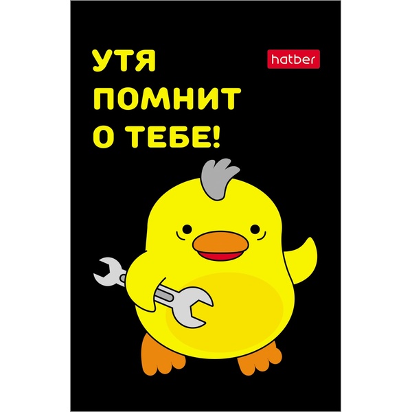 Блокнот на склейке А7, 48 л., клетка, 60 г/м² (3-цв. блок), Hatber УтяКря_5 дизайнов