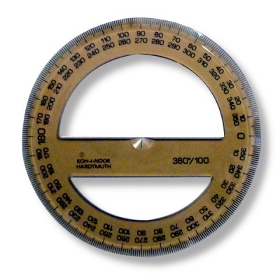 Транспортир 360°/Ø10 см, пластиковый, прозрачный, KOH-I-NOOR_дымчатый Акция!