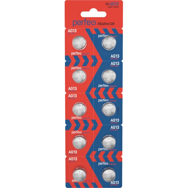 Батарейка щелочная AG13/LR44, 1.5 V, блистер, Perfeo Alkaline Cell