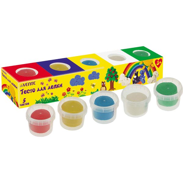 Тесто для лепки deVENTE 5 цветов, 450 г, в картонном пенале