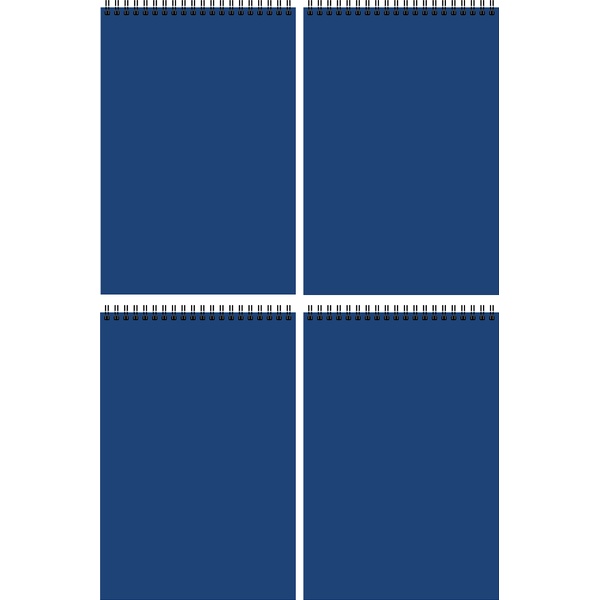 Блокнот на гребне А7, 40 л., клетка, 60 г/м², Prof-Press синий_4 дизайна