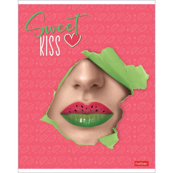 Тетрадь А5, клетка, 48 л., на скобе, 60 г/м², мат. лам., 3D лак, Hatber Sweet kiss (акционный товар)