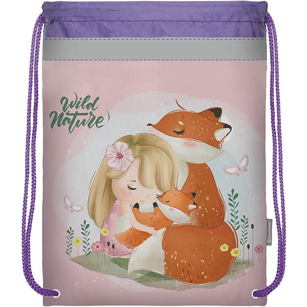 Сумка для сменной обуви SCHOOLFORMAT Милые зверята, 42*34 см, светоотр. полоса