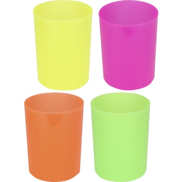 Органайзер для канцелярии (стакан) Prof-Press Флуо, пластиковый, цилиндрический, 4 цвета АКЦИЯ!!!