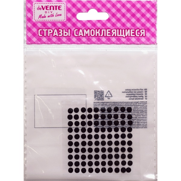 Стразы самоклеящиеся Ø4 мм, 100 шт., цв.: черный, deVENTE Dots (Точки) Стразы самоклеящиеся Ø4 мм, 100 шт., цв.: черный, deVENTE Dots (Точки)