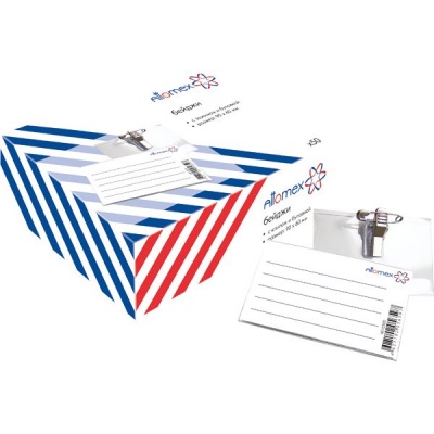 Бейдж на клипсе и булавке Attomex, ПВХ 200 мкм, горизонтальный, 90*60 мм Бейдж на клипсе и булавке Attomex, ПВХ 200 мкм, горизонтальный, 90*60 мм