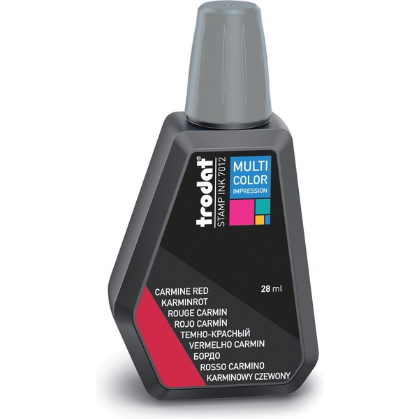 Краска штемпельная TRODAT Multi Color, 28 мл, на водной основе, темно-красная