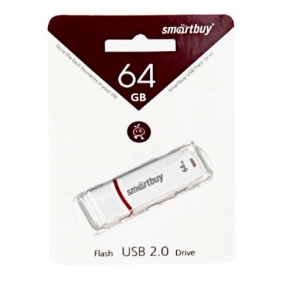 Флеш-накопитель USB 2.0, 64 ГБ, Smartbuy Crown_белый