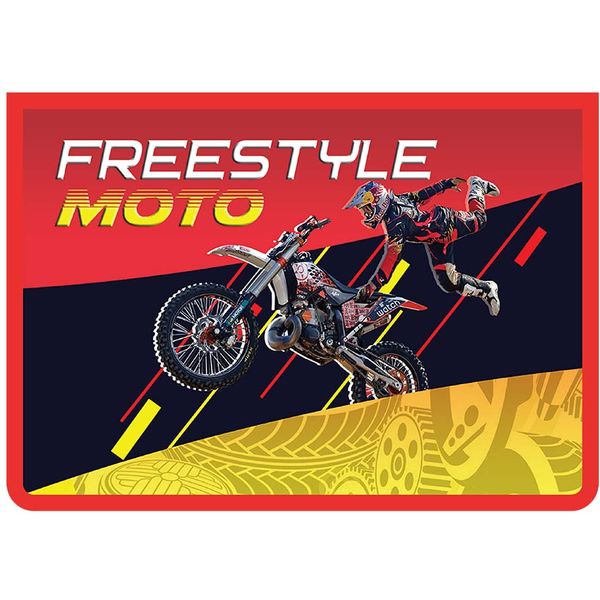 Папка А4 на молнии, 1 отд., PP/картон, непрозр., печ. 1-ст., конгрев, ПЧЕЛКА Freestyle moto Папка А4 на молнии, 1 отд., PP/картон, непрозр., печ. 1-ст., конгрев, ПЧЕЛКА Freestyle moto