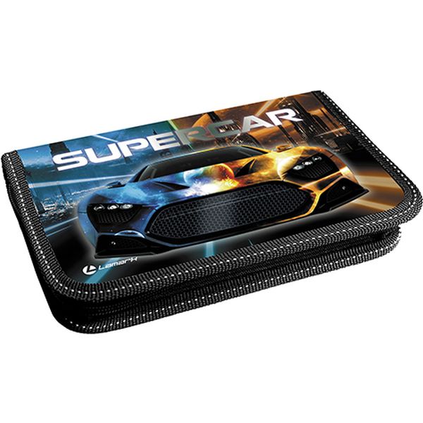 Пенал 1 отд., на молнии, 200*130*30 мм, лам. картон, откид. планка, soft touch, LAMARK Supercar Пенал 1 отд., на молнии, 200*130*30 мм, лам. картон, откид. планка, soft touch, LAMARK Supercar