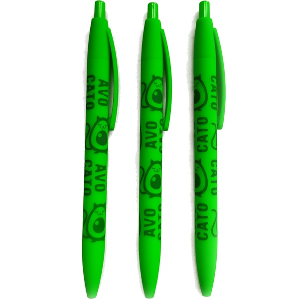 Ручка шариковая автомат., синяя, Ø 0.7 мм, круг. корпус, принт, софт-тач, CENTRUM Avokato